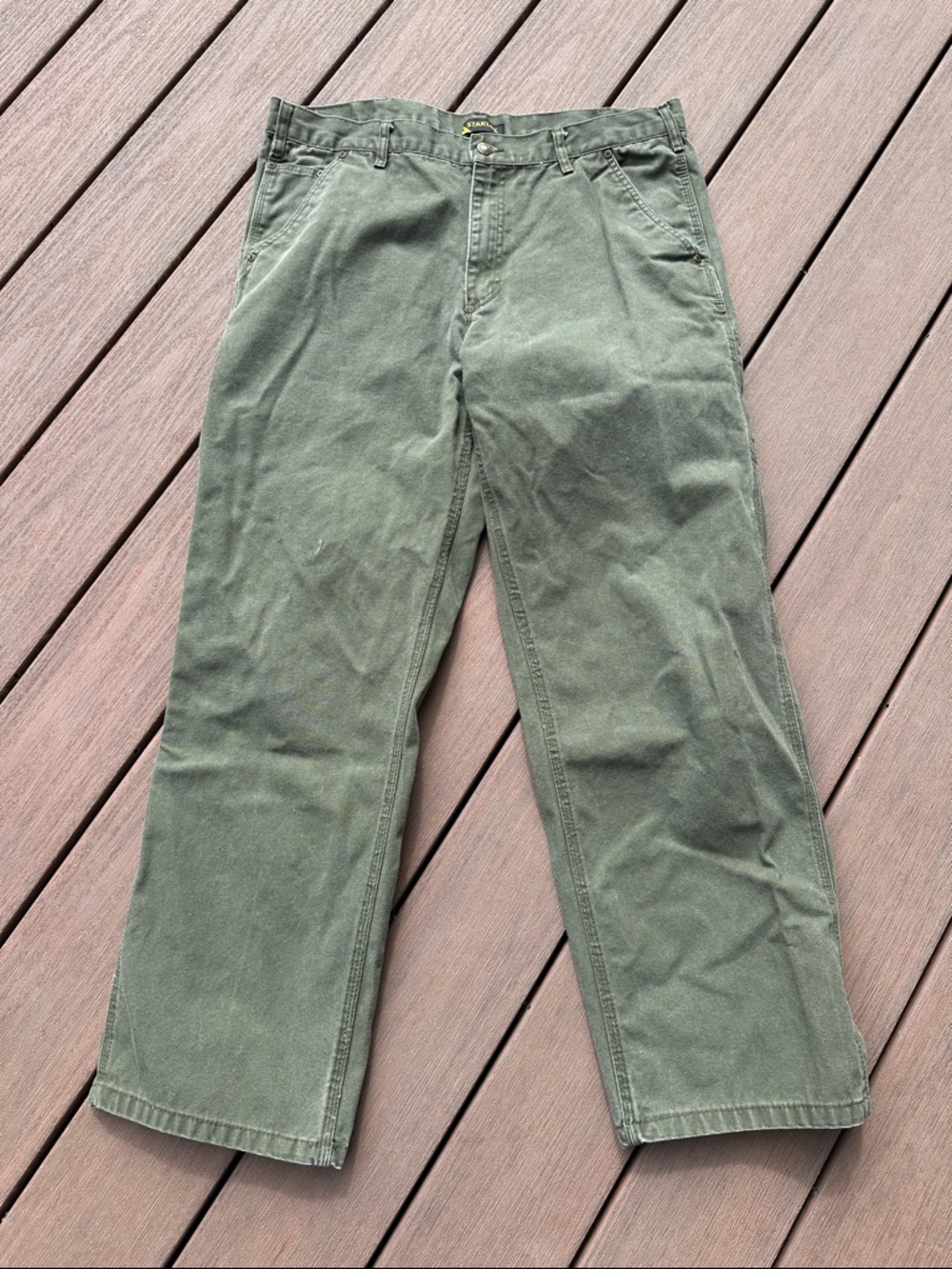 Stanley Men's Olive Chino Pants - Straight Cut 36x32